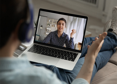 colleagues on remote video call