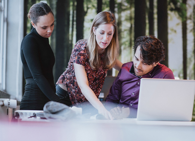 Team reviewing a document