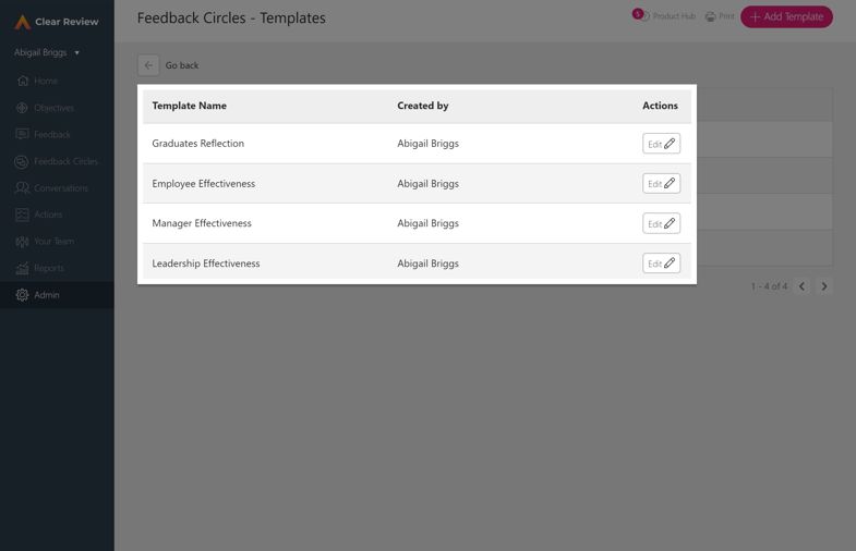 Feedback Circles Templates