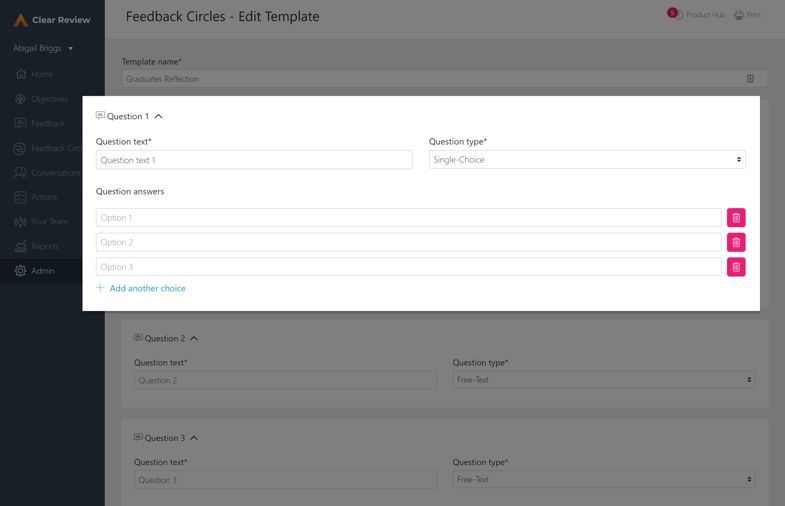 HR Feedback Circles Screen