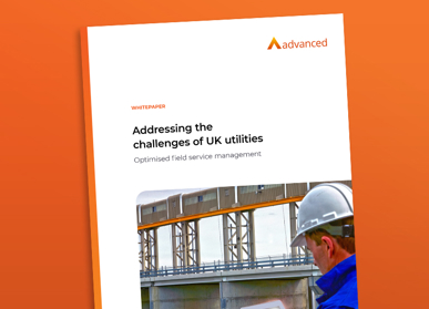 whitepaper cover showing field service worker in hard hat